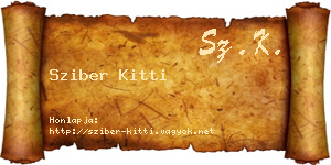 Sziber Kitti névjegykártya